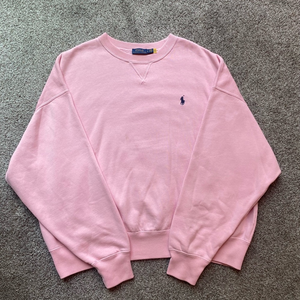 Polo Ralph Lauren Women’s Pink Sweated Logo On Back Size Large
